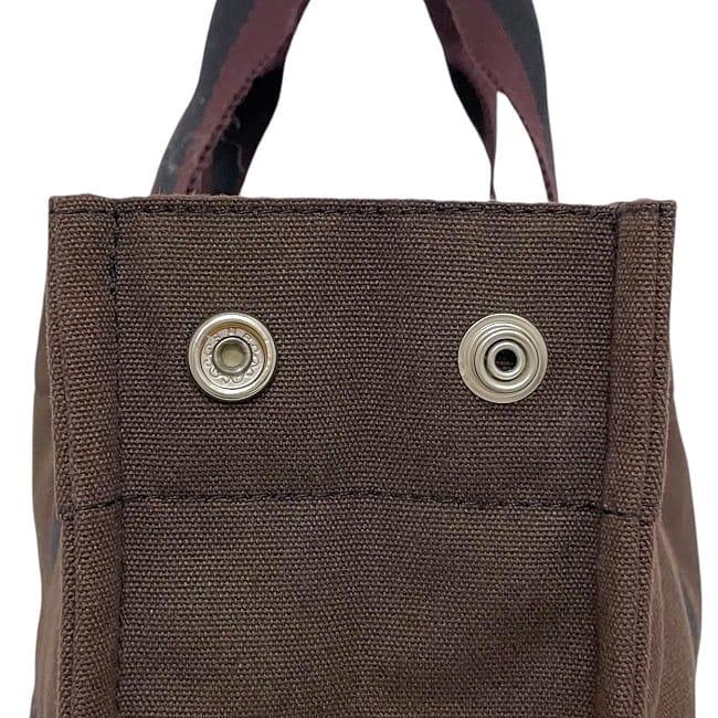 エルメス トートバッグ フールトゥ ec-23925 ブラウン ブラック ボルドー 美品 キャンバス 中古 HERMES バイカラー 軽い ハンドバッグ ポケット豊富 茶色 黒 人気 定番 お洒落 上品 シンプル エレガント カジュアル 通勤 通学 男女兼用 ブランド 本物 鑑定済み HERMES（エルメス） トートバッグ フールトゥ ec-23925 ブラウン