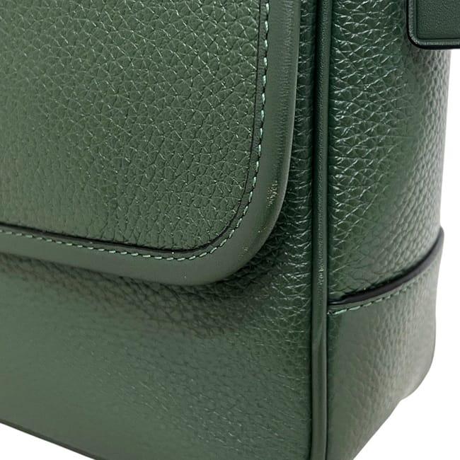 未使用新品 ★オールド コーチ ◎ポーチ　チャンキーケース　ダークグリーン COACH（コーチ） ショルダーバッグ カーキ グリーン CY798 美品 レザー