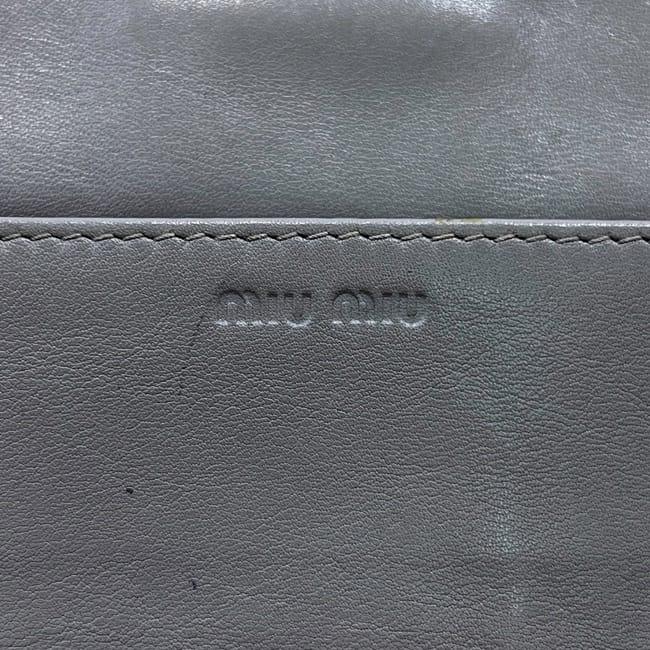 ミュウミュウ 二つ折り 長財布 グレー NUBE 5M1109 財布 レザー