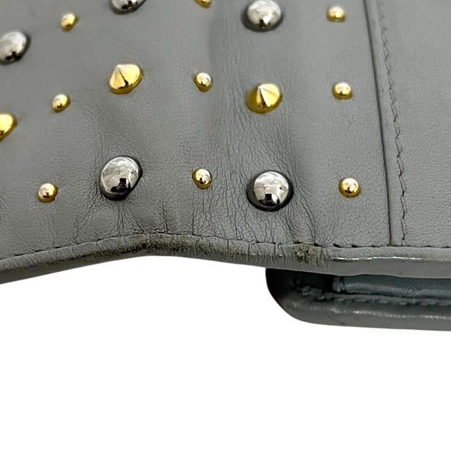 ミュウミュウ 二つ折り 長財布 グレー NUBE 5M1109 財布 レザー