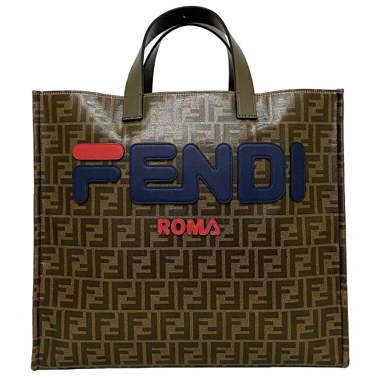 FENDI フェンディ トートバッグ ブラウン ベージュ ブルー ズッカ  