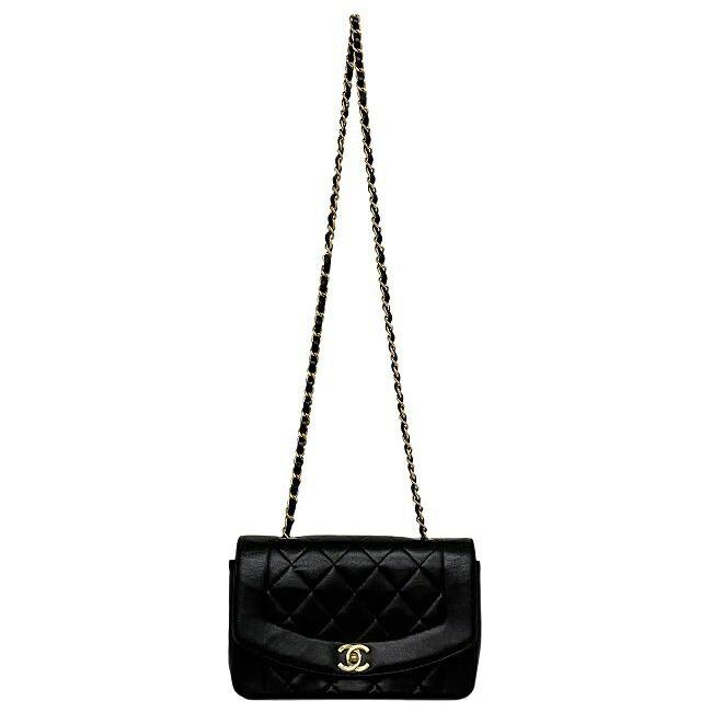 マトラッセ シャネル ダイアナ チェーン ショルダーバッグ ブラック