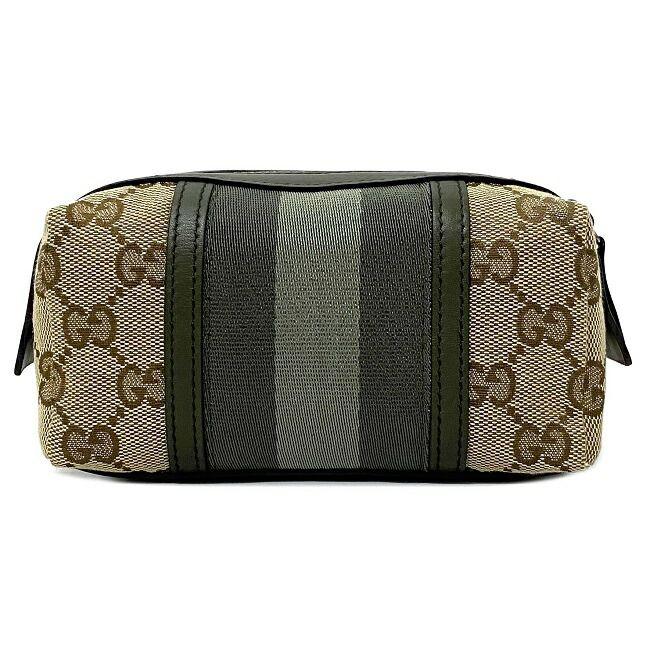 GUCCI グッチ ポーチ カーキ ベージュ GGウェビング 256639 美品  