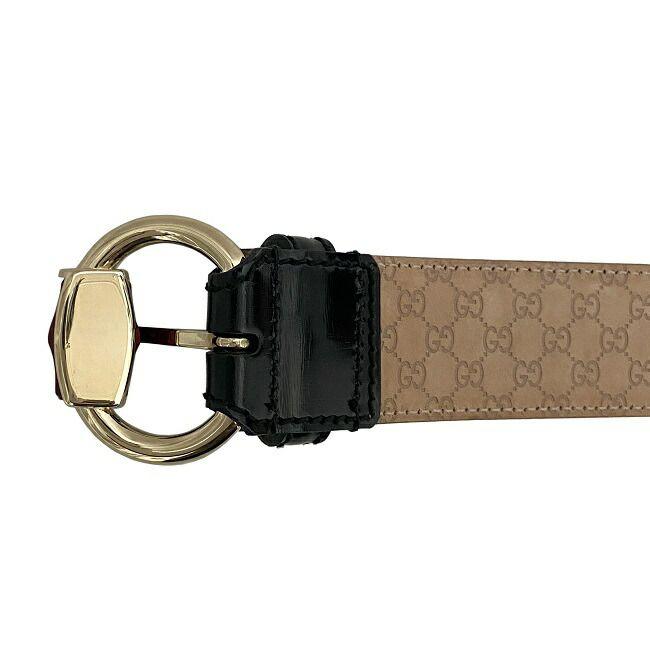 極美品 GUCCI グッチ バンブー ベルト ゴールド パテントレザー