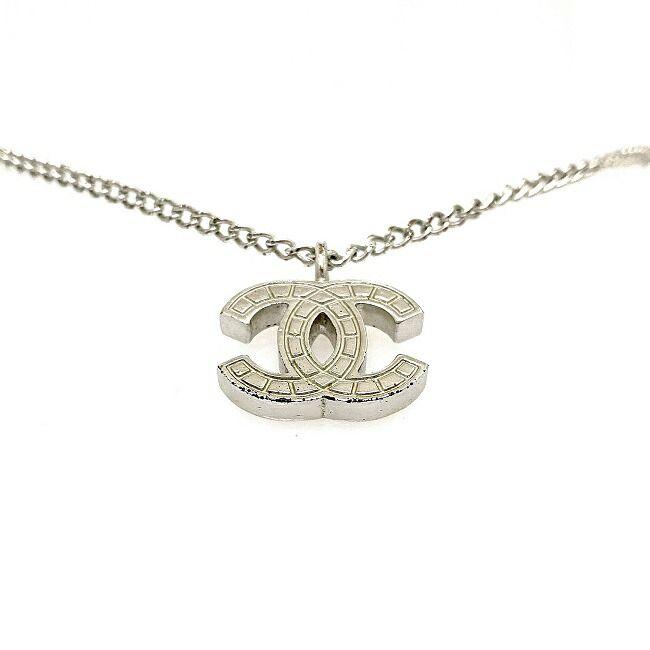 シャネル ネックレス シルバー ココマーク 美品 金属素材 中古 CHANEL  