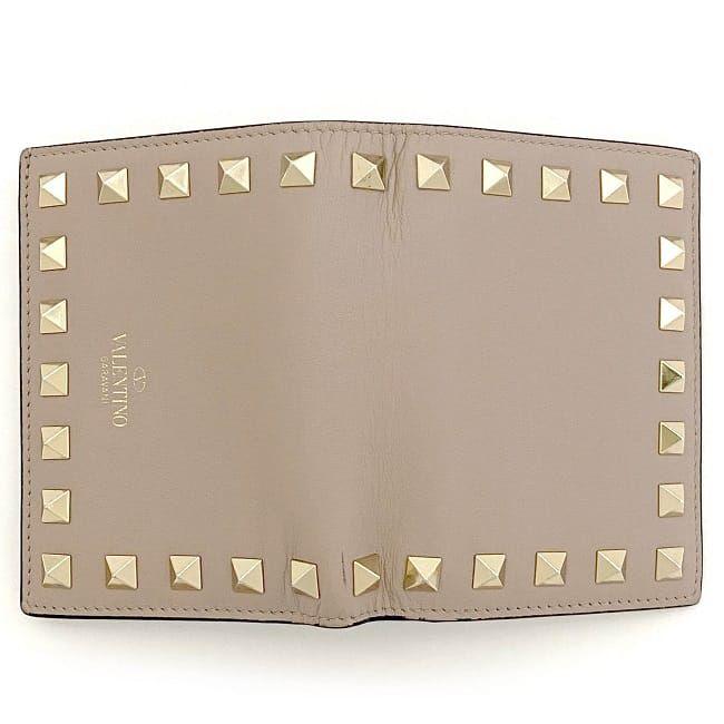 ヴァレンティノ ガラヴァーニ 二つ折り 財布 ピンク ベージュ ロック  