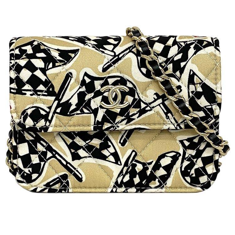 CHANEL シャネル チェーン ショルダーバッグ ベージュブラック 
