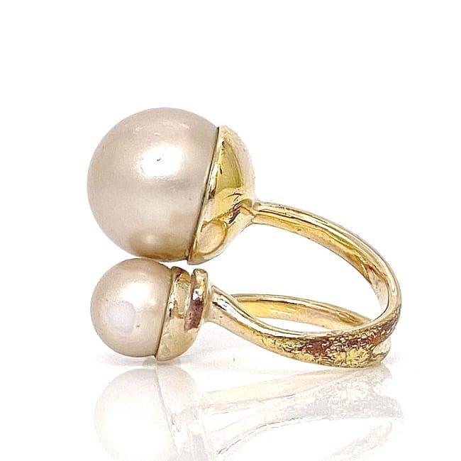 Dior パール リング 指輪 ゴールド レア美品 Christian Dior ディオール W パール 指輪 リング