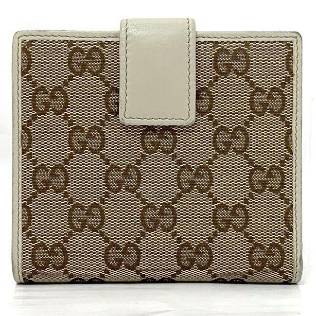 グッチ ダブルホック 財布 ベージュ ホワイト シェリー 256997 美品