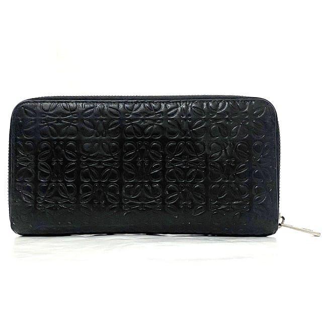 LOEWE ロエベ ラウンドファスナー 長財布 ブラック シルバー