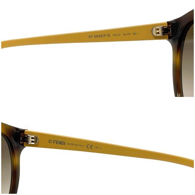 FENDI フェンディ サングラス イエロー ブラウン べっ甲風 FF0045 美品  