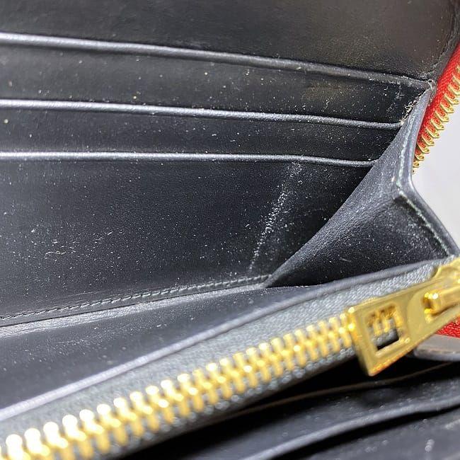 LOEWE（ロエベ） ラウンドファスナー 長財布 レッド ゴールド リピート