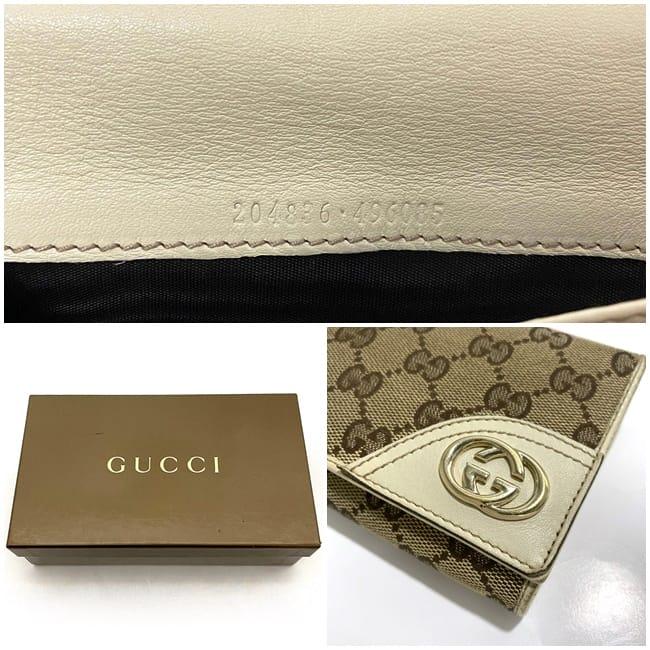 GG グッチ 二つ折り 長財布 ベージュ ホワイト ブラウン GG グッチ 二つ折り 長財布 ベージュ ホワイト ブラウン