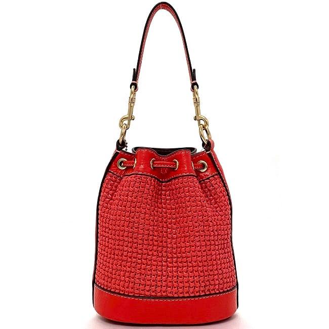 COACH コーチ 巾着 2way バッグ レッド ゴールド デンプシー