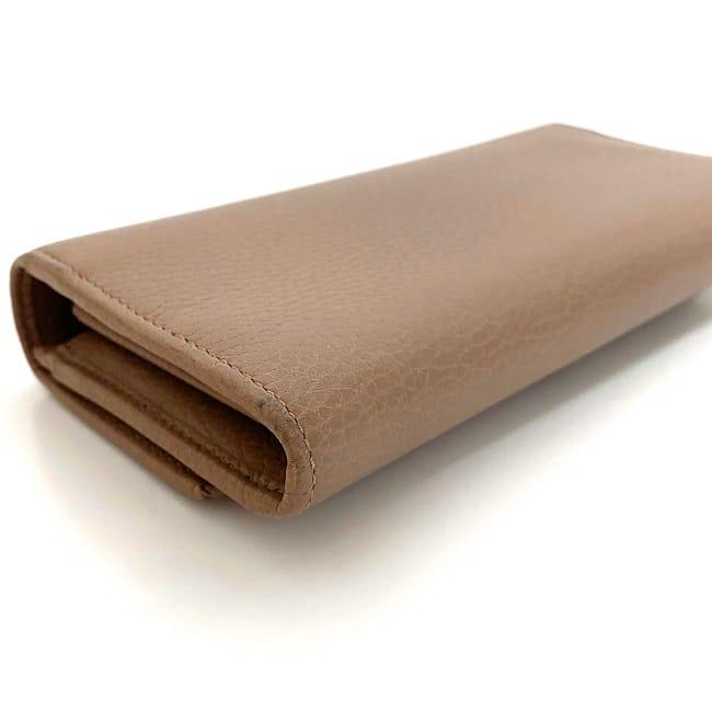 GG グッチ 二つ折り 長財布 ピンク ベージュ マーモント 456116 財布  