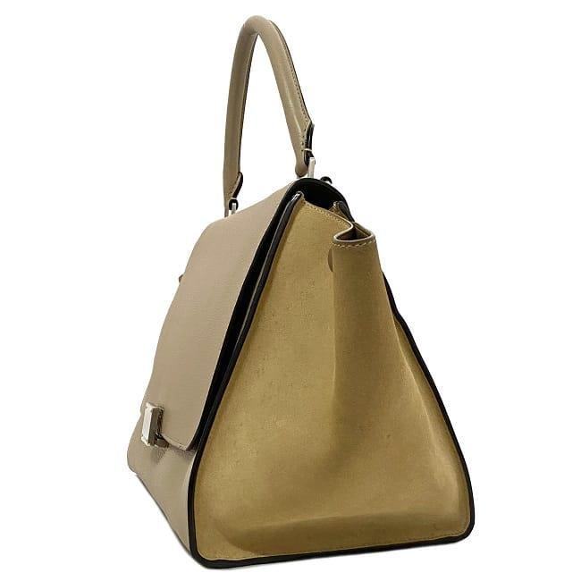 CELINE セリーヌ 2way バッグ トラペーズ グレー ベージュ 169543 美品  