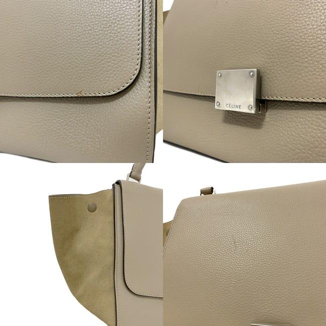CELINE セリーヌ 2way バッグ トラペーズ グレー ベージュ 169543 美品  