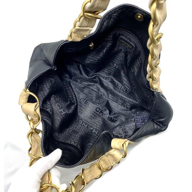 シャネル復刻トートデカココマーク ゴールドチャームラムスキン