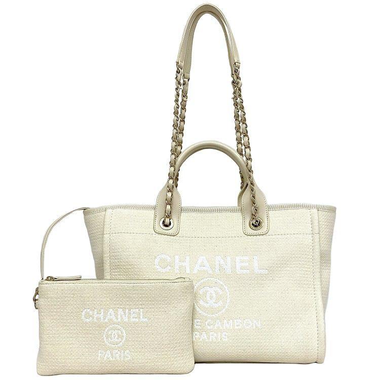 CHANEL（シャネル） 2way トートバッグ ドーヴィルMM ホワイト
