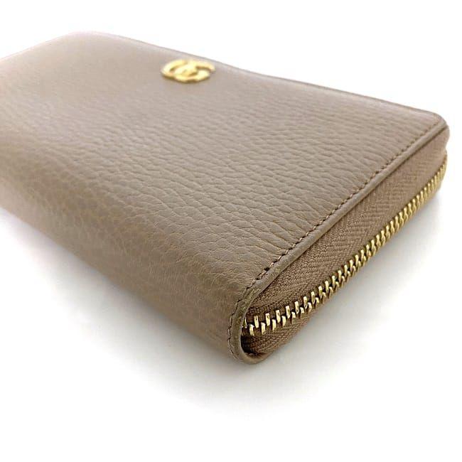 グッチ GGマーモント ラウンドファスナー 長財布 456117 ベージュ