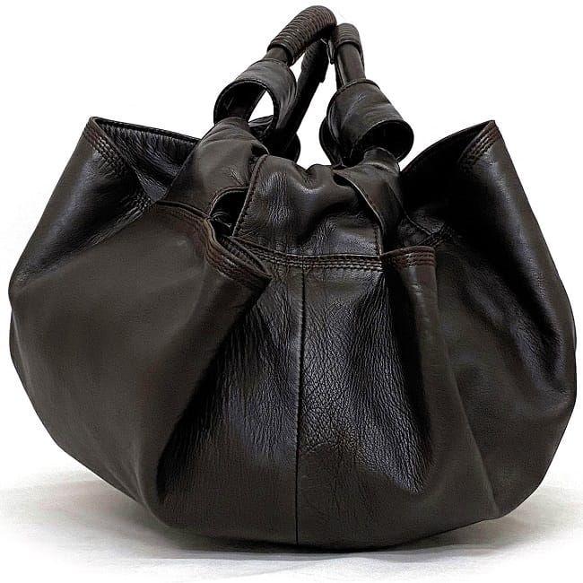 ロエベ ハンドバッグ ナッパアイレ ブラウン アナグラム 美品 ナッパ 