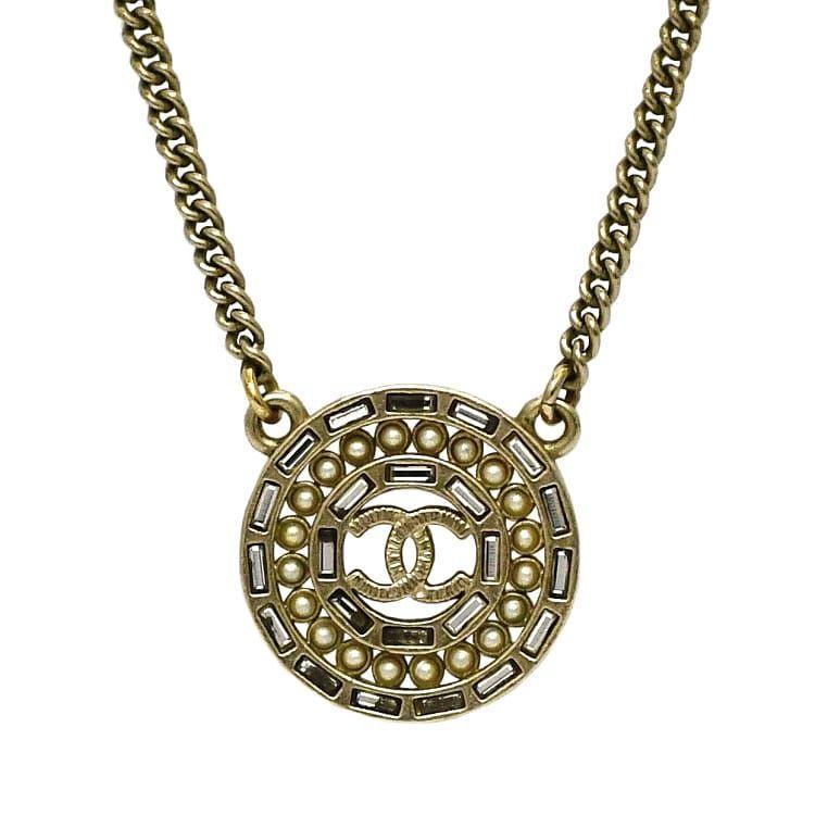 CHANEL シャネル ネックレス ココマーク ラインストーン ゴールド アクセ 楽天市場】CHANEL シャネルラインストーンペンダントネックレス