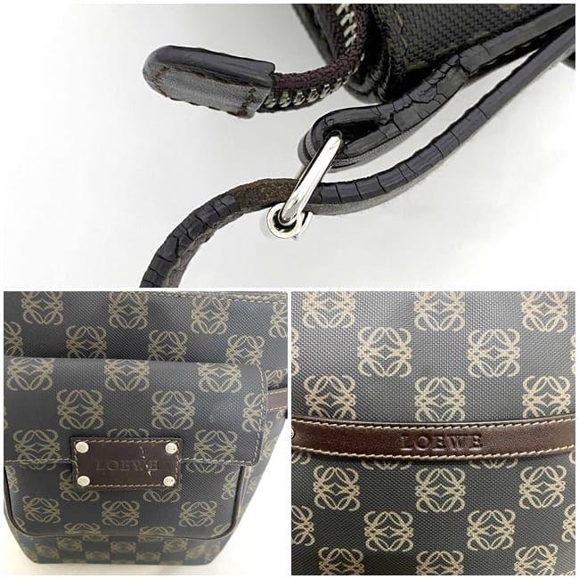 LOEWE（ロエベ） ショルダーバッグ グレー ブラウン アナグラム 美品