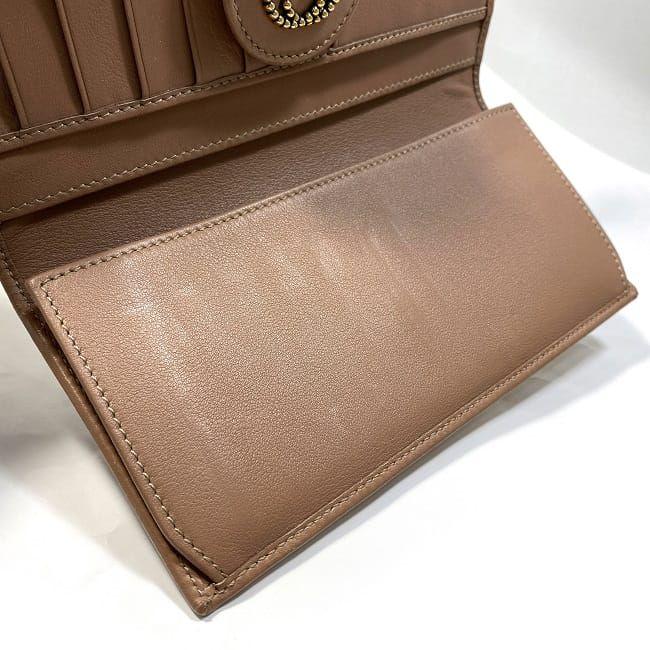グッチ 二つ折り 長財布 ベージュ ブラウン ピンク インターロッキング 