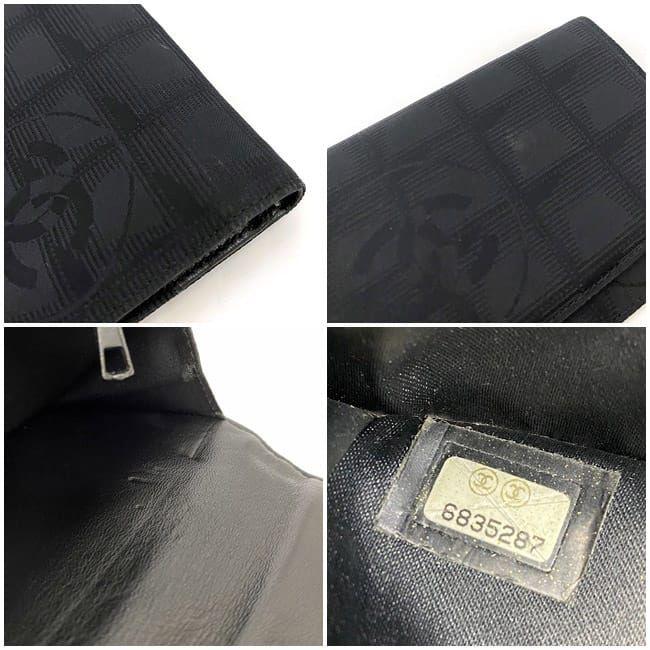 CHANEL シャネル 二つ折り 長財布 ブラック ニュートラベル ライン 