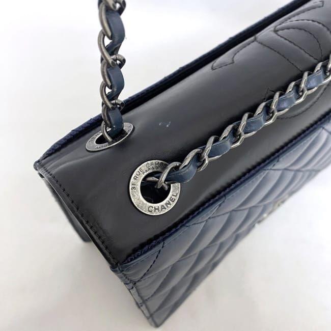 CHANEL シャネル チェーン ショルダーバッグ ネイビー ブラック
