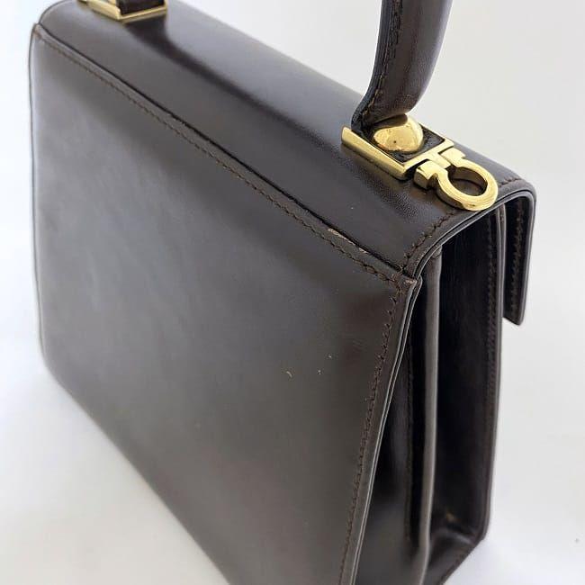 サルヴァトーレ フェラガモ 2way バッグ ブラウン ゴールド