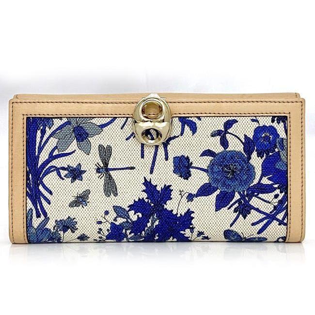 GUCCI グッチ 二つ折り 長財布 ベージュ ホワイト ブルー