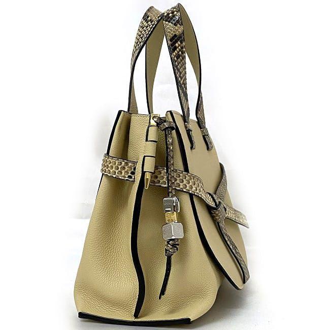 LOEWE ロエベ ハンドバッグ ゲートバッグ ベージュ 蛇 美品 レア