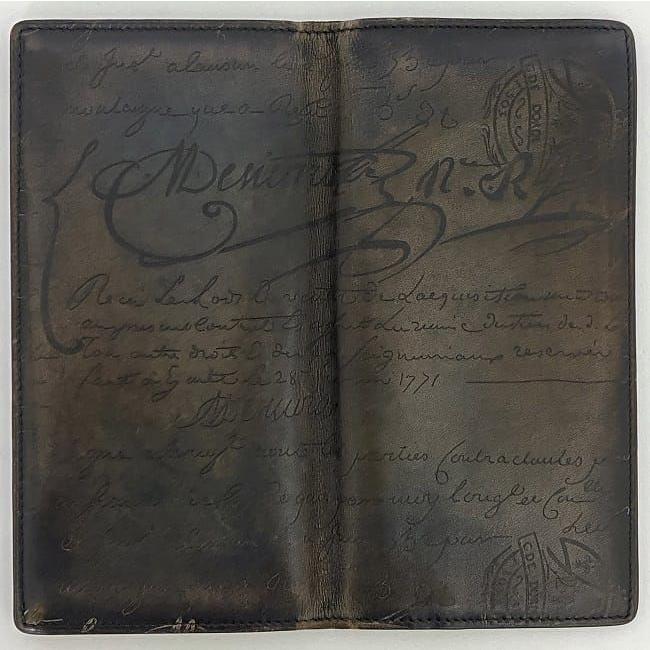 Berluti ベルルッティ 二つ折り 長財布 ダークブラウン カリグラフィ