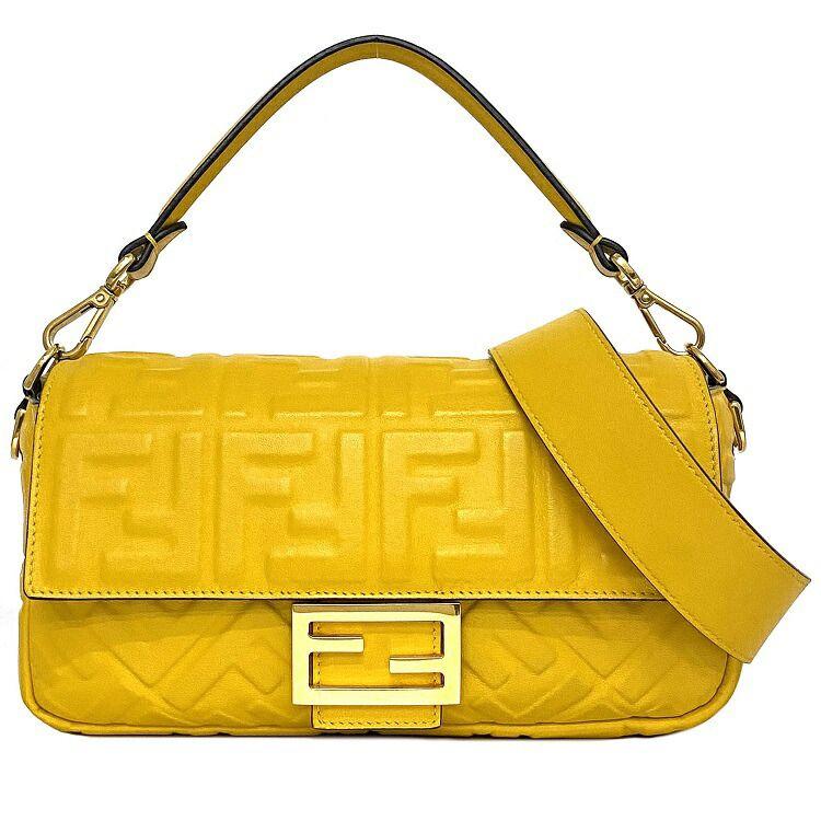 FENDI フェンディ 2way マンマ バケット バッグ イエロー 8BR600 美品 