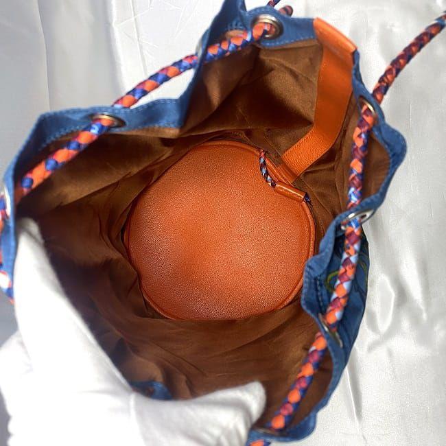 HERMES エルメス 巾着 バッグ ソワクール 22 ブルー BRIDES de GALA 美