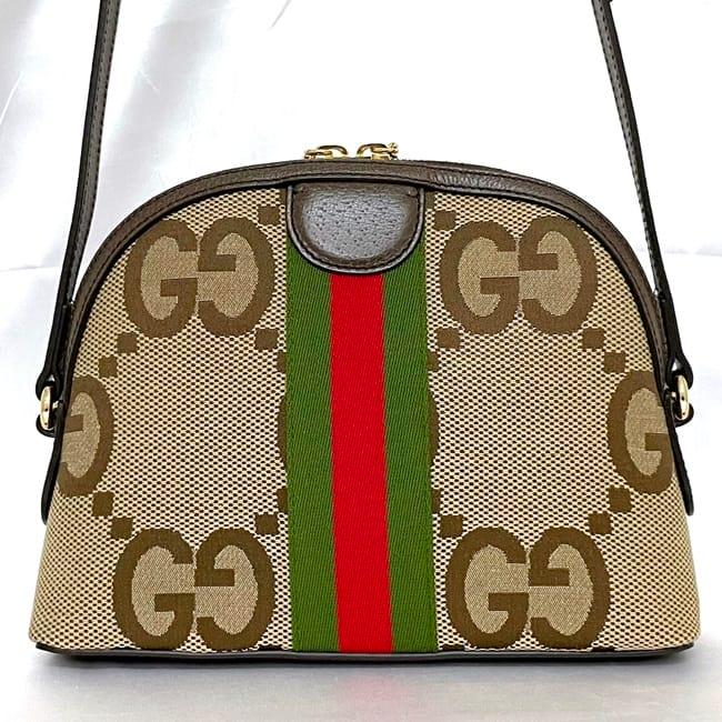 GUCCI ショルダーバッグ ベージュ/ブラウン GUCCI ショルダーバッグ ベージュ/ブラウン キャンバス/カーフ