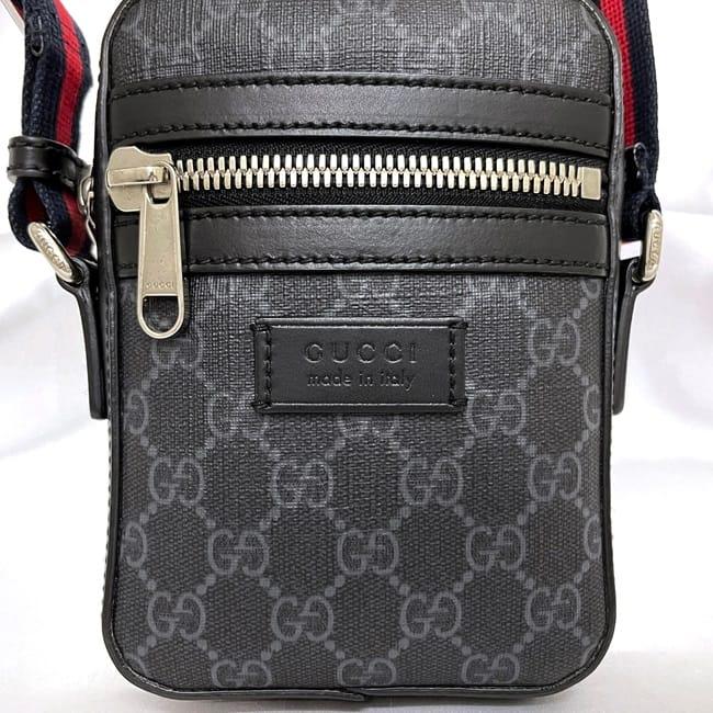 GUCCI（グッチ） ショルダーバッグ グレー ブラック GGスプリーム