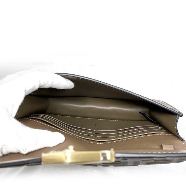 FENDI フェンディ 2way チェーンショルダー バッグ ブラウン FF