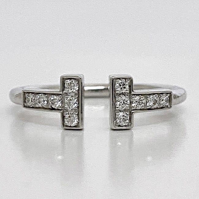 ティファニー Ｔワイヤー ダイヤ リング ホワイトゴールド WG f-20643 TIFFANY&Co. ティファニー Tワイヤー ダイヤ リング ホワイトゴールド