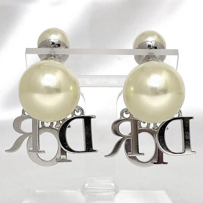 超美品 Dior ディオール シルバー パール ピアス Christian Dior 【超美品】ディオール Tribales トライバル