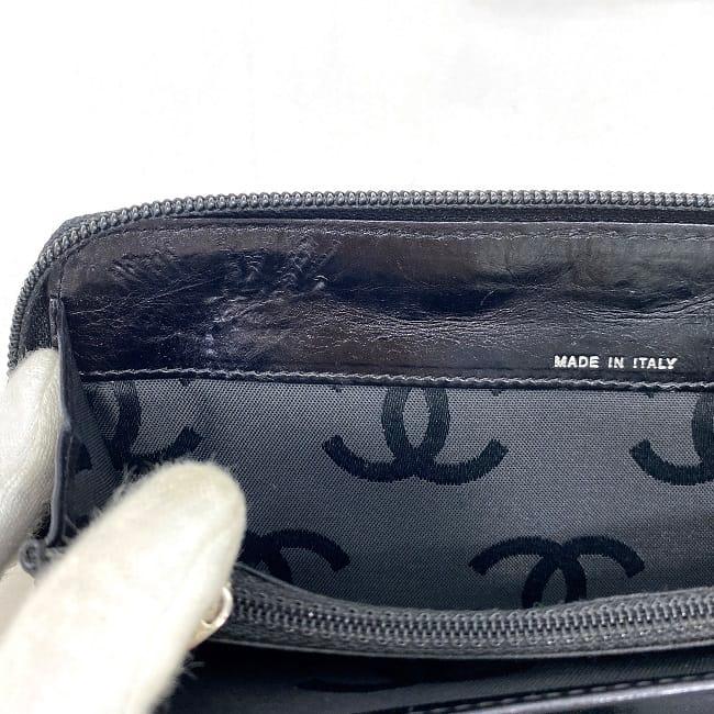 CHANEL シャネル ラウンドファスナー 長財布 f-21277 ブラック