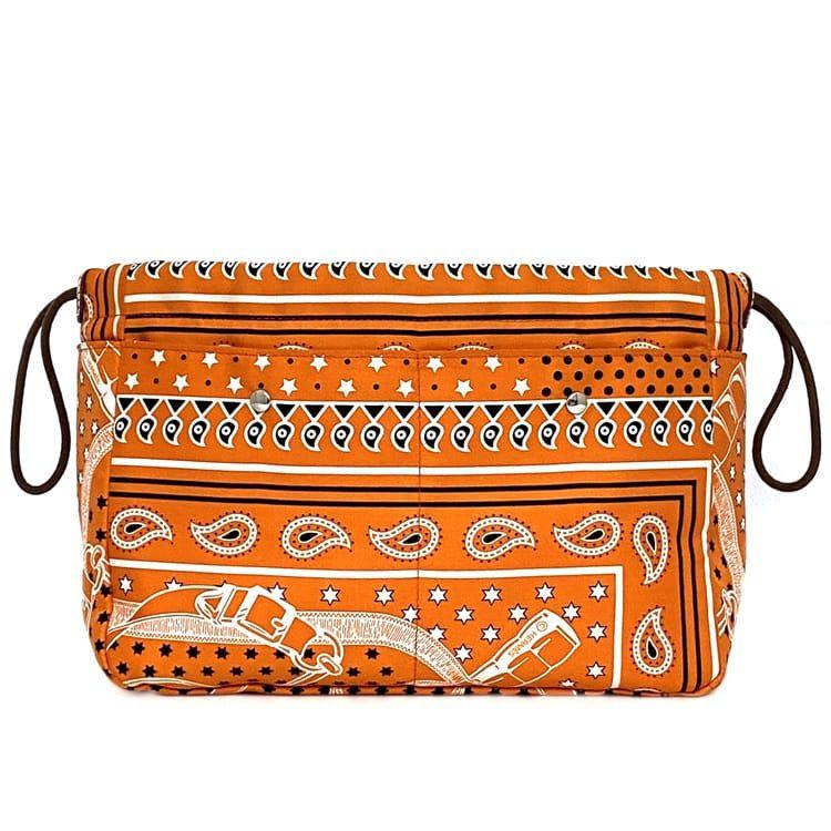 HERMES エルメス 巾着 ポーチ フールビ 25 f-21327 オレンジ 美 HERMES エルメス 巾着 ポーチ フールビ 25 f-21327 オレンジ 美
