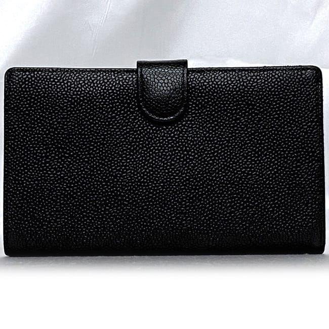 ♦︎正規品保証♦︎CHANEL♦︎キャビアスキン♦︎がま口 長財布 ブラック CHANEL シャネル がま口長財布 ブラック ゴールド金具 キャビア