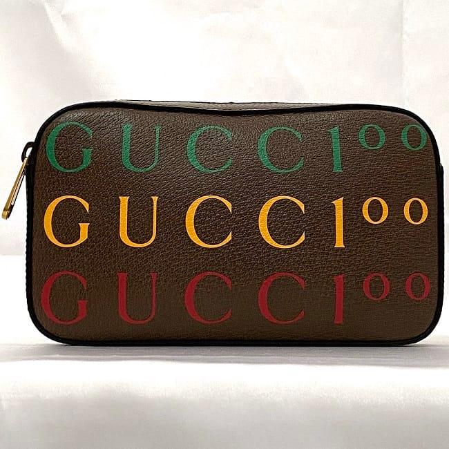 グッチ ボディバッグ f-22549 ブラウン 100周年記念 602695 未使用 美品 レザー Sランク 527066 GUCCI ロゴ 茶色 100 記念 限定 クロスボディ ファスナー マルチカラー ショルダーバッグ ベルトバッグ レディース メンズ 本革 ブランド 本物 鑑定済み GUCCI（グッチ） ボディバッグ f-22549 ブラウン 100周年記念 602695