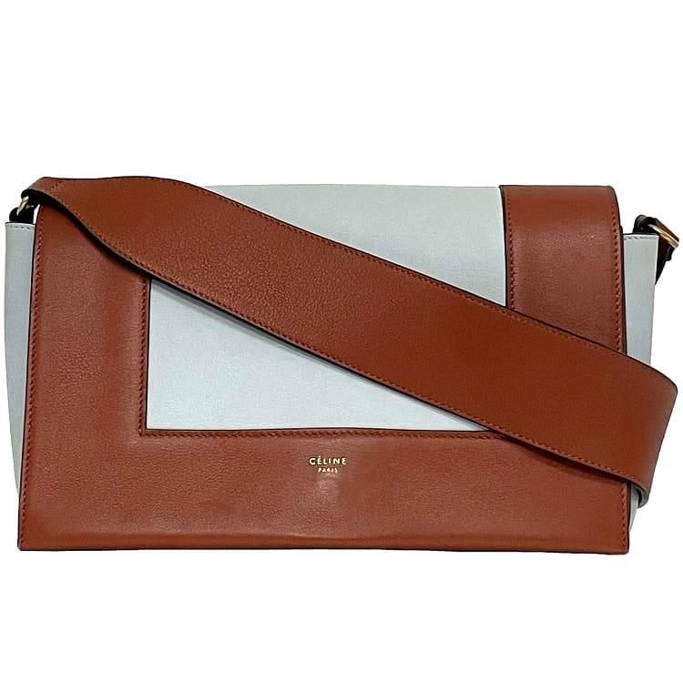 美品】 CELINE ブラウンレザー ショルダーバッグCELINE