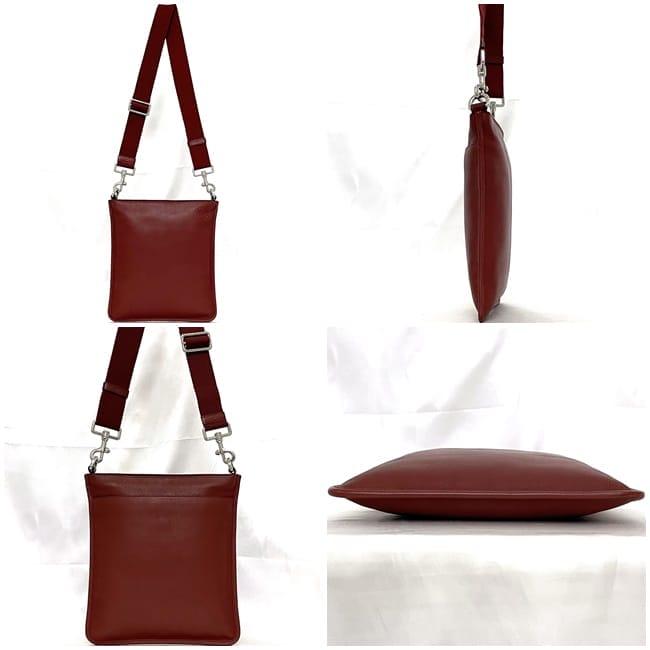 外観美品 LOEWE レザー　レッド　アナグラム　ショルダーバックロスボディ LOEWE（ロエベ） ショルダーバッグ f-23242 レッド アナグラム 美品