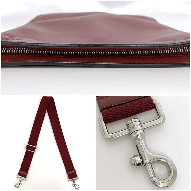 外観美品 LOEWE レザー　レッド　アナグラム　ショルダーバックロスボディ LOEWE（ロエベ） ショルダーバッグ f-23242 レッド アナグラム 美品