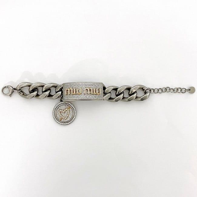 miu miu（ミュウミュウ） ブレスレット f-23338 シルバー 美品 メタル