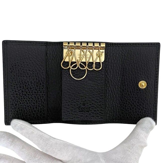 グッチ 6連 キーケース f-24018 ブラック マーモント 456118 美品